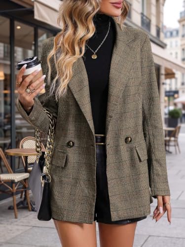 Mina Self 2026 Women's Fall Plaid Blazer Houndstooth Jacket Business Casual