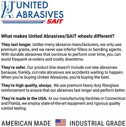 United Abrasives-SAIT 20173 A24R General Purpose/Long Life Grinding Wheel [Type 27/Depressed Center] 5" x 1/4" x 5/8-11", 10-Pack
