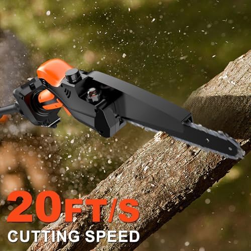 2-IN-1 Pole Saw & 8" Mini Chainsaw Battery Powered with 2 x 21V Batteries