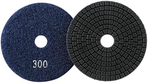 Diamond Polishing Pad, 4 inch 100 mm 300 Grit Sanding Discs for Grinder & Polisher, Hook and Loop Backing Pad for Grinding Buffing Granite Marble Concrete Stone (1 Piece)