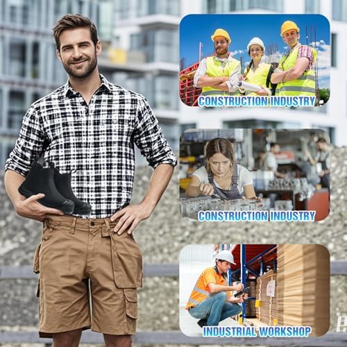 Steel Toe Boots for Men & Women,Slip On Work Boots for Construction