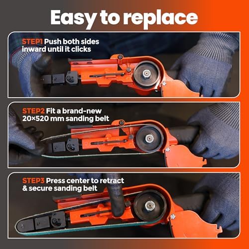 3/4" x 20.5" Air Belt Sander with 12Pcs Zirconia 40/60/80/120 Grit Belts
