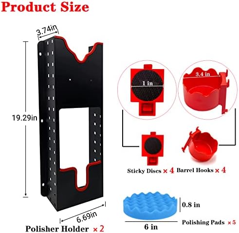 Wall Mount Buffer Polisher Holder with 5pcs Polishing Pads