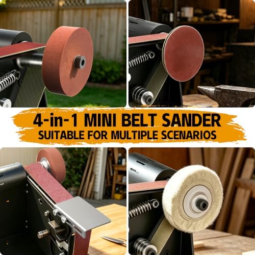 SporGain Mini Belt Sander, 4-in-1 Small Belt Grinder, 20"x1.2" Sanding Belt