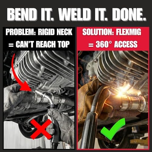 ROBTOOLS Flexmig360 – The Original Patented Flexible MIG Extension – 10" Flexible MIG Gun Extension for Tight Spaces – Universal Fit for Gas & Flux Core – Industrial Grade
