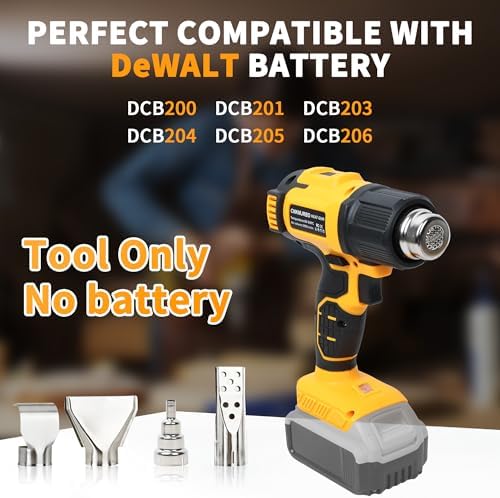 Cordless Heat Gun Compatible with DeWalt 20V Battery(Battery Not Included)
