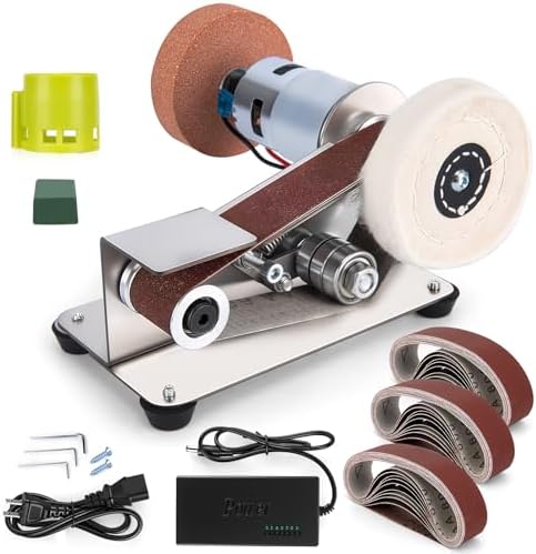 Mini Belt Sander, 15 Degree Belt Grinder,7 Speed Knife Sharpener