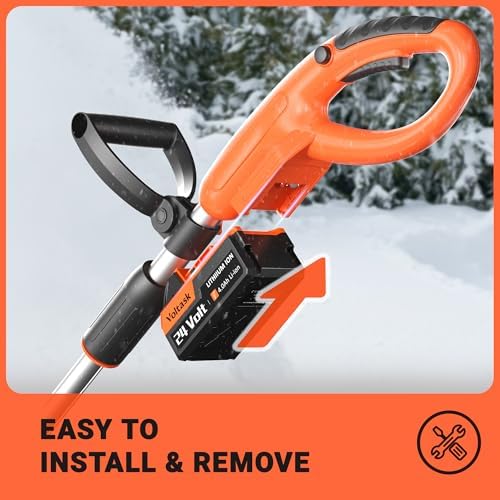 VOLTASK 24V 4.0AH Lithium-Ion Battery Replacement for Cordless Snow Shovel and Cordless Snow Blower