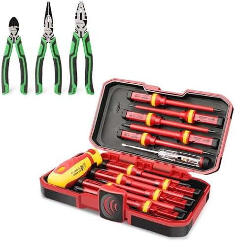 HURRICANE 1000V Insulated Electrician Screwdriver Set with 3 Piece Pliers Set