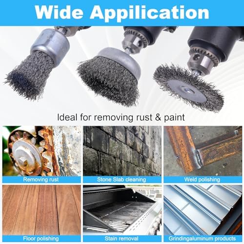 Rocaris 82 Pack Carbon Steel Wire Wheel Brush, Cup Brush with 1/4Inch Shank