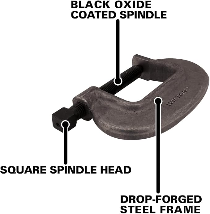 Wilton Brute Force C-Clamp, 6-7/16" Opening, 3-1/2" Throat, 27500 Lbs. Clamping Force (6 F.C.)
