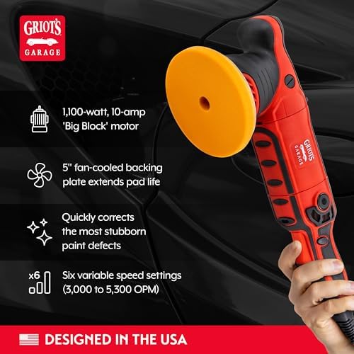 Griot's Garage 10915 G15 Long Throw Orbital Polisher, 1100 W, 15 mm