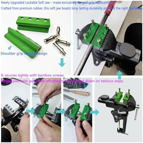 Golf Club Regripping Kit, Optional Professional or Basic Golf Grip Replacement Tools, 2-In-1 Bench Vise or Mini Table Vise, Fixed Rubber Clip, Hook Blade, Grip Tape Remover