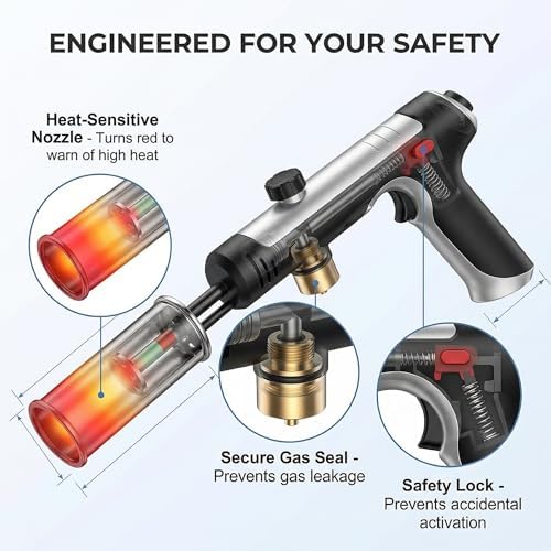Forenee Propane Torch Gun 3272°F High Heat Torch with Safety Lock