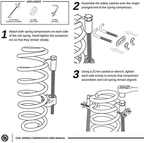 Supreme Suspensions - Heavy Duty Coil Spring Compressor Tool with Clamps - Can Cooler Included with Purchase