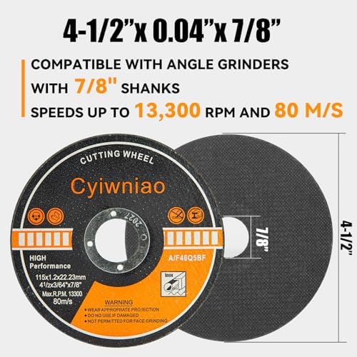 200 Pack 4-1/2 Inch Cut Off Wheels for Angle Grinder, Metal Cutting Discs