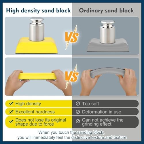 Hand Sanding Block Set 7pcs Auto Body Sanding Block for Woodworking, Automotive Body and Crafts Polishing