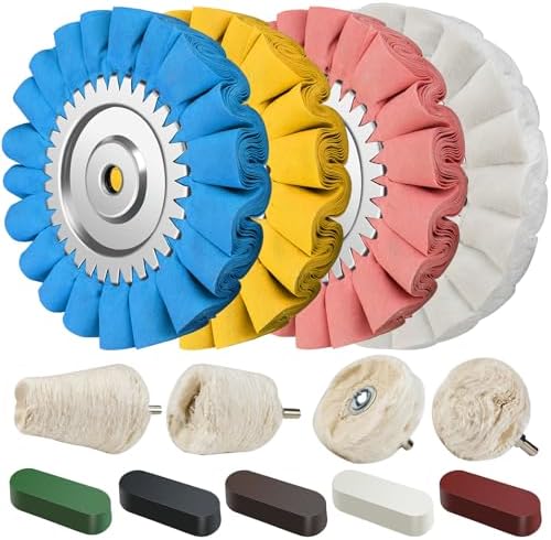 13 PCS 8" S-Shape Airway Buffing Kit, Flange-Free One-Piece Hub