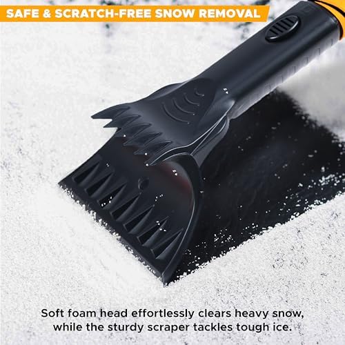 EcoNour 48" Snow Broom with Ice Scraper for Car Windshield & Windows
