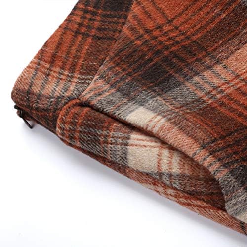 IDEALSANXUN Womens Plaid Wool Skirts Elastic Waist A-Line Pleated Tartan Long Skirts