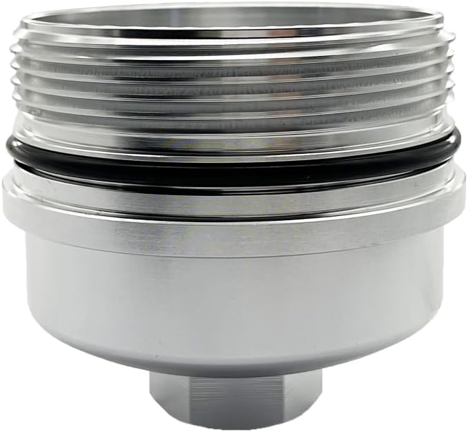 iFJF EC781 Oil Filter Cap Aluminum Silver Replacement for Ford 6.0L 6.4L | for F250-F550 6.4L, Seamless Seamless-System Integration, 3K-5K Mile Routine Maintenance Ready, Fast Back-on-the-Road Setup