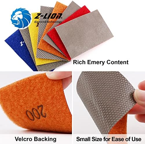 Z-Lion Diamond Abrasive Paper Sheets 200 Grit Diamond Sandpaper Nylon Back for Grinding Stone Glass Ceramic(1 Pcs)