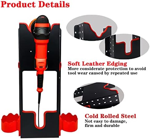 Wall Mount Buffer Polisher Holder with 5pcs Polishing Pads