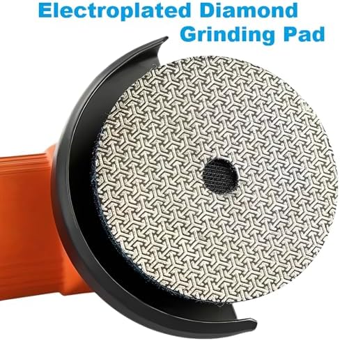 4PCS Electroplated Diamond Sanding Paper Sheet Pad, 60# 100# 200# 400# Grit 6 inch 150 mm Grinding Sandpaper Pad Hook and Loop Backing for Metal Glass Porcelain Ceramic Hand Polishing Trimming