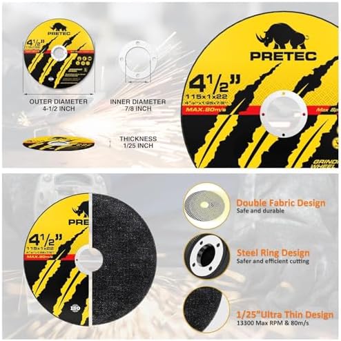 55 Pack Cut Off Wheels 4-1/2", Metal Cutting Wheel for Angle Grinder