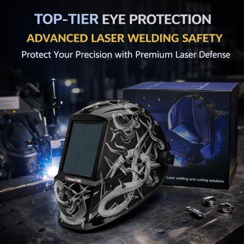 Laser Welding Helmet OD8+ – Large Viewing Area, Adjustable Fit, Infrared Protection Safety Mask for Laser Welding, Cutting, Cleaning & Marking