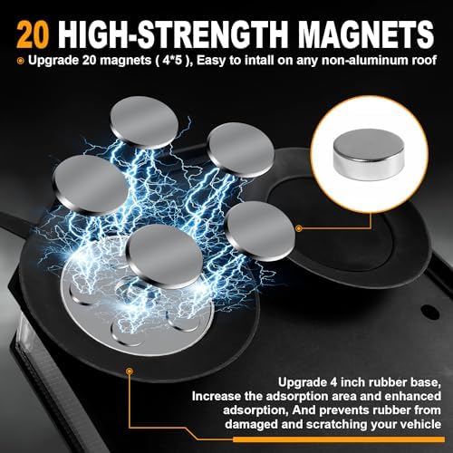 ASPL 16.5 Inch Roof Top Beacon Warning Strobe Light for Trucks Red Blue