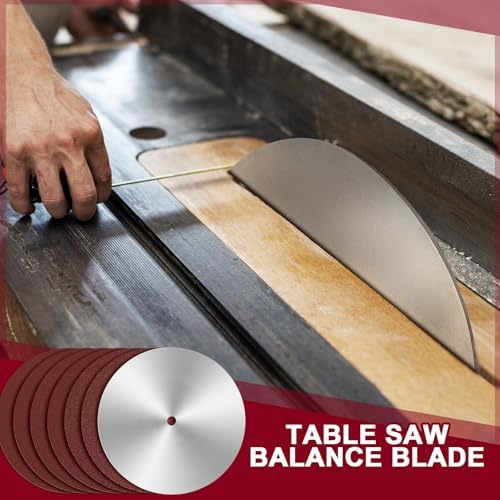 10 Inch Sanding Disc for Table Saw 5/8 Arbor Calibration Sanding Disc Balance Dado Blade with 18 Pcs Sandpaper 60 80 100 120 180 240 Grit