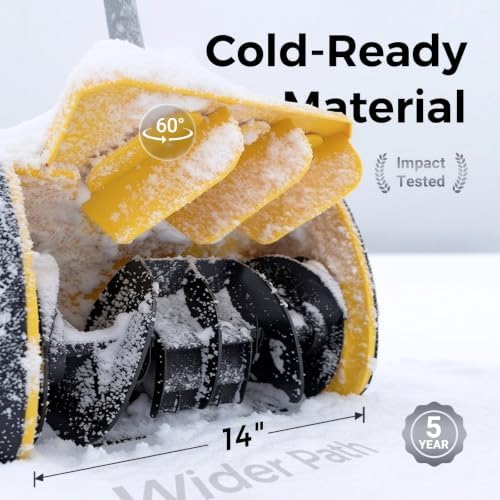 Cordless Snow Shovel Compatible with DeWalt 20V MAX Batteries (Tool ONLY), 40V Dual-Battery Outer-Rotor Brushless Motor, 2-Speed, 14-Inch Clearing Width, 23FT Throw, Foldable Snow Blower with Wheels