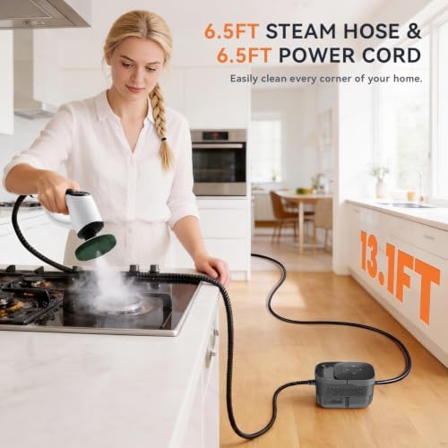 Steam Cleaner, Electric Spin Scrubber Portable Steamer for Cleaning