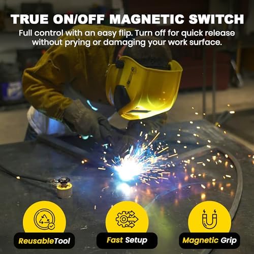 Magswitch 300 Amp Switchable Magnetic Welding Ground Clamp - Instant On/Off Hold for Flat & Round Surfaces - 200 lb Breakaway