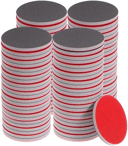 uxcell 100pcs 800 Grit Sanding Sponge 3 Inch Hook and Loop Sponge Sanding Disc Wet/Dry for Car Wood Drywall Metal