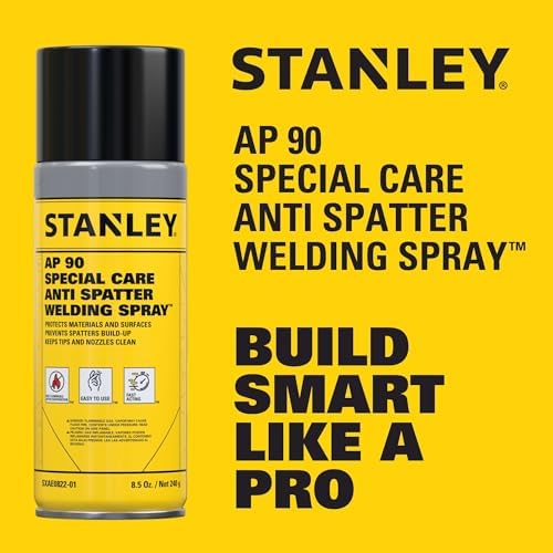 Stanley AP90 Anti Spatter Spray (1x8.5 Oz.) – Heavy Duty Welding Anti-Spatter for Arc, MIG and TIG Tips, Non-Flammable Silicone-Based Spray for Clean & Safe | 8.5 Oz. 1 Pack