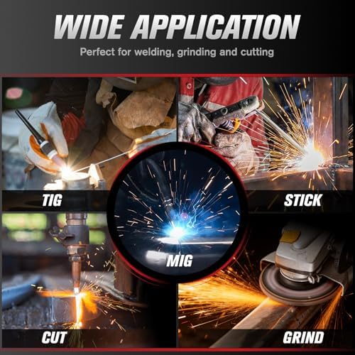 Auto Darkening Welding Helmet True Color 1/1/1/1,Large View 3.94"x3.23",Welding Hood with 4 Arc Sensors,Blue Light + UV/IR Blocking,Wide Shade 4/5-9/9-13 for TIG MIG ARC Welding,Cut and Grind