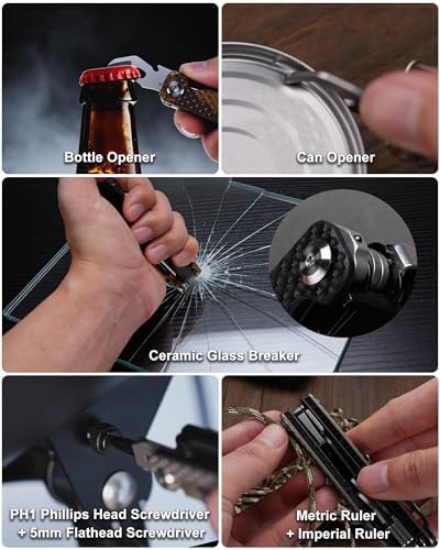 VIPERADE VAK7 14-in-1 EDC Multitool Pocket Knife with Saw, Glass Breaker, Awls, Bottle and Can Opener, Wire Stripper, Screwdriver for Camping, Hiking and Outdoor Activities (PEI)