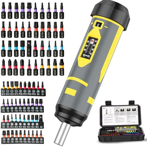 Torque Screwdriver Set 10-70 in-lb,1/4'' Drive with 40 S2 Bits | 10-70 Inch-Pounds Torque Wrench for Scope Mounting, Bcycle Repair & Precision Maintenance.