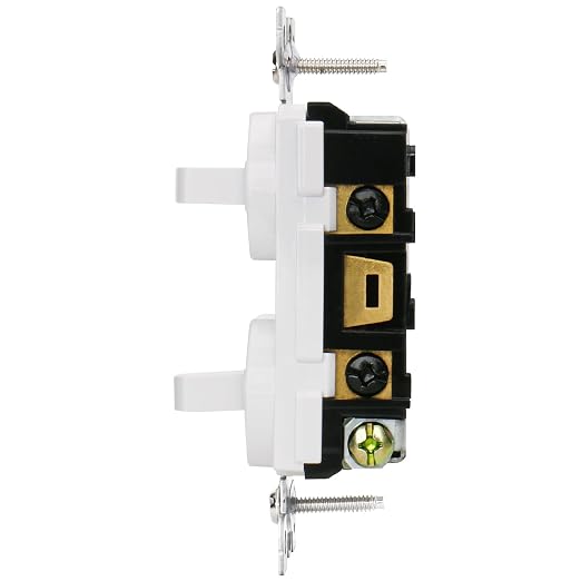 Baomain 2-Pack Double Toggle Light Switch,15 Amp 125V Two Single Pole Residential Grade,On/Off Electrical Wall Switch Self-grounding, Glossy White ETL Certified