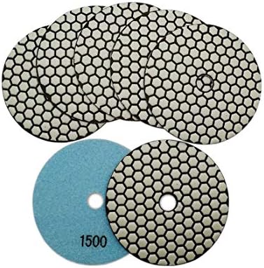 SHDIATOOL 5 Inch Dry Diamond polishing Pads Grit 1500 for Granite Marble Quartz(7-Pack)