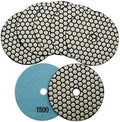 SHDIATOOL 5 Inch Dry Diamond polishing Pads Grit 1500 for Granite Marble Quartz(7-Pack)