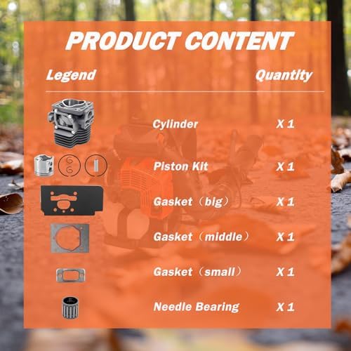Piston and Cylinder Kit for Echo pb8010t pb-8010 pb9010t pb9010h pb9010 pb-9010 pb8010 Backpack Blower Replace P100006300 P100012460 P100008020 P100008021（no Crankshaft）