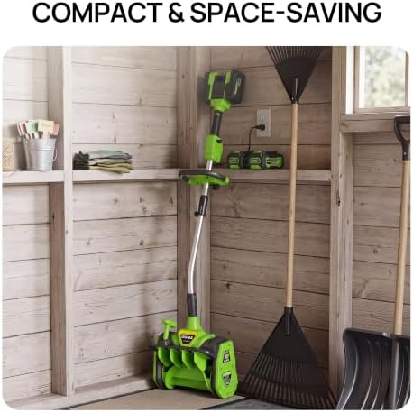 Vibekio 40V Cordless Snow Shovel, 13.5-Inch Brushless Snow Blower, Electric Snow Shovel with ±30° Adjustable Plate, 27.8 FT Snow Throw, 2×20V 4.0Ah Batteries, 30Min Runtime for Driveway, Patio, Deck