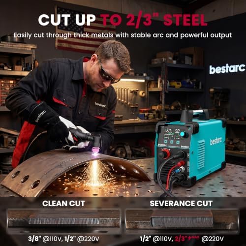 Bestarc 50A Plasma Cutter, Non-Touch HF Pilot Arc, 110/220V Dual Voltage