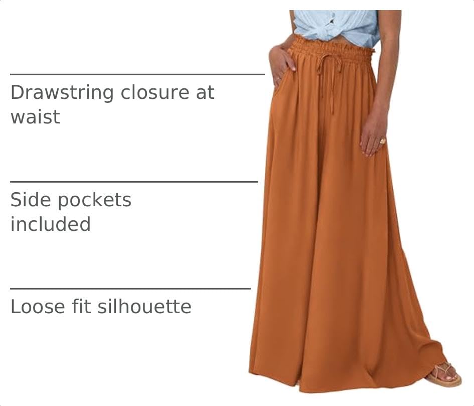 BTFBM Wide Leg Flowy Palazzo Pants for Women