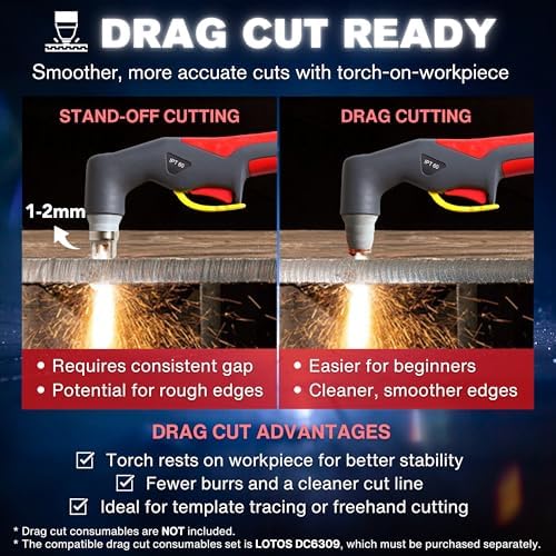 LTP6300D 63A Drag-Cut Pilot Arc Plasma Cutter 110V/220V