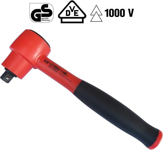 Rhino Tools 1000V Insulated SAE Socket Set | 20 Piece 3/8" Drive | 5 Hex Bits