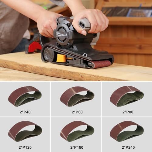 3×21-Inch Belt Sander,8 Amp Variable-speed 170-380RPM 12 Pcs Belts